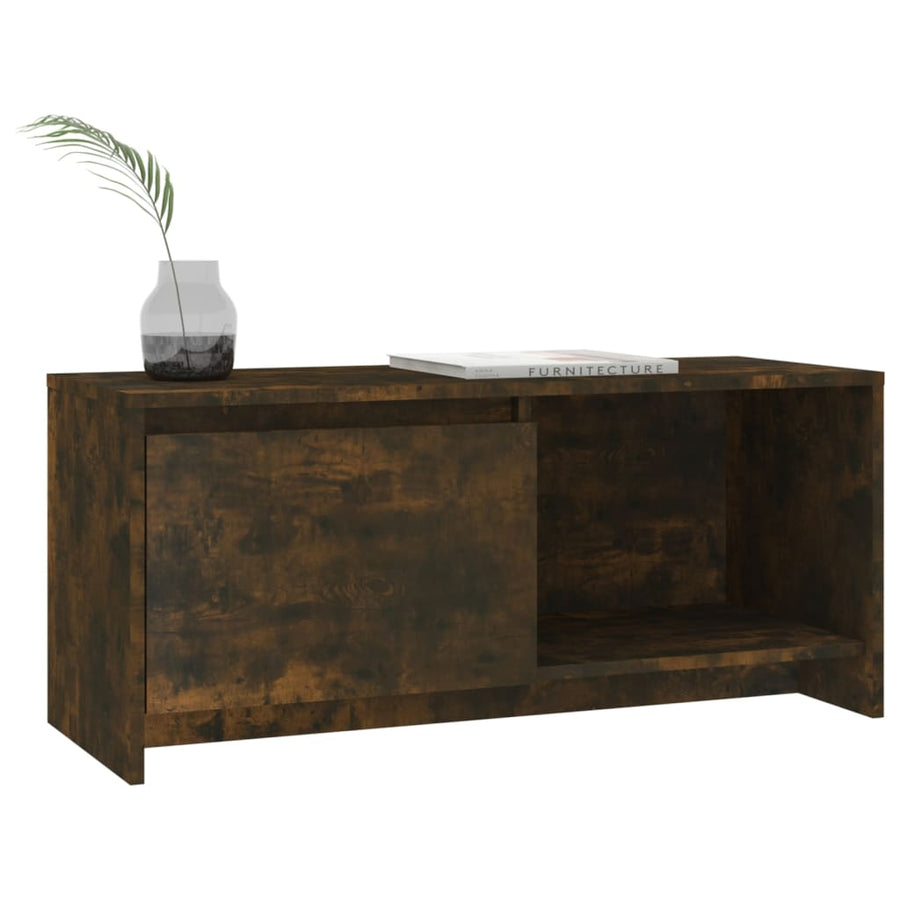 Tv-Meubel 90X35X40 Cm Bewerkt Hout Kleurig Gerookt eiken