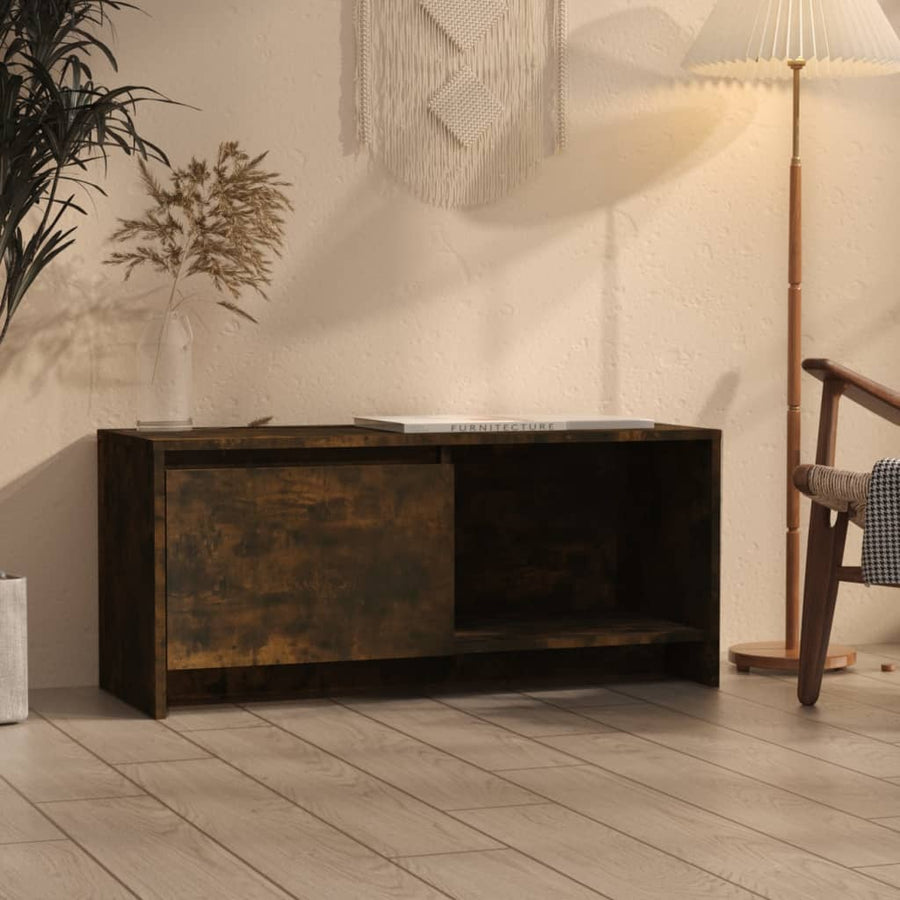 Tv-Meubel 90X35X40 Cm Bewerkt Hout Kleurig Gerookt eiken