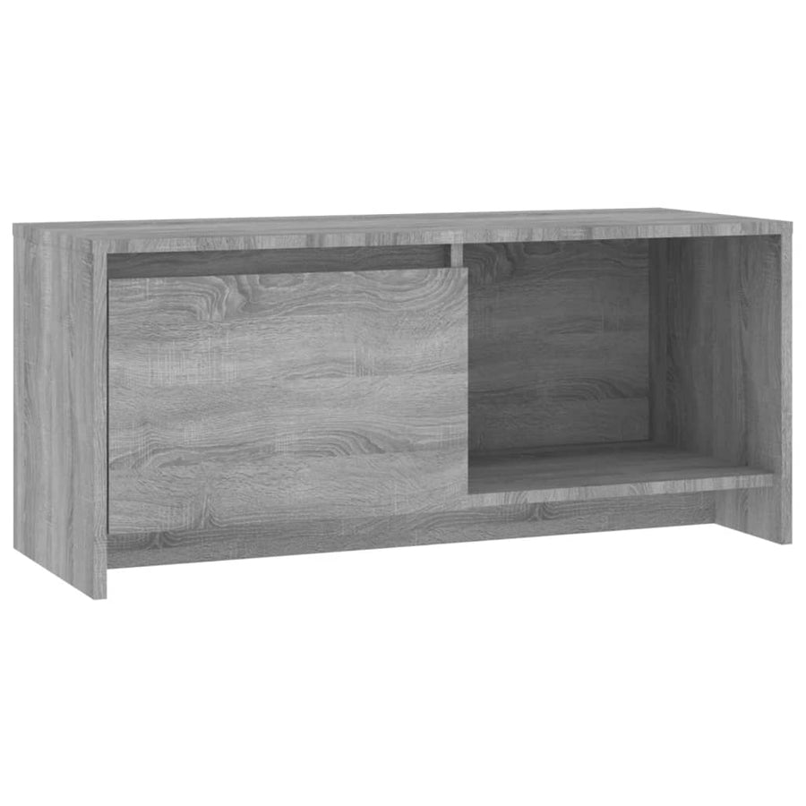 Tv-Meubel 90X35X40 Cm Bewerkt Hout Eikenkleurig Grijs sonoma