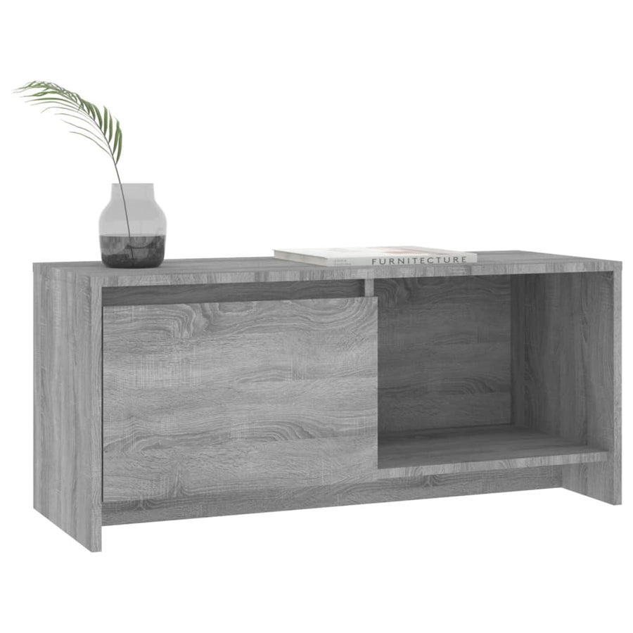 Tv-Meubel 90X35X40 Cm Bewerkt Hout Eikenkleurig Grijs sonoma