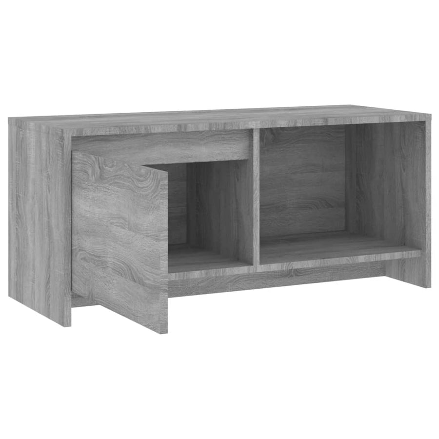 Tv-Meubel 90X35X40 Cm Bewerkt Hout Eikenkleurig Grijs sonoma