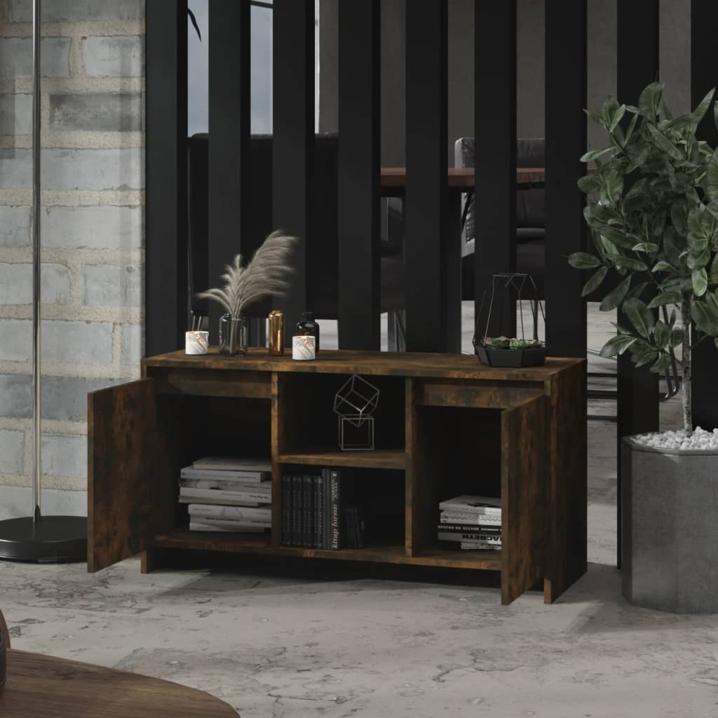 Tv-Meubel 02X37,5X52,5 Cm Spaanplaat Kleurig Gerookt eiken