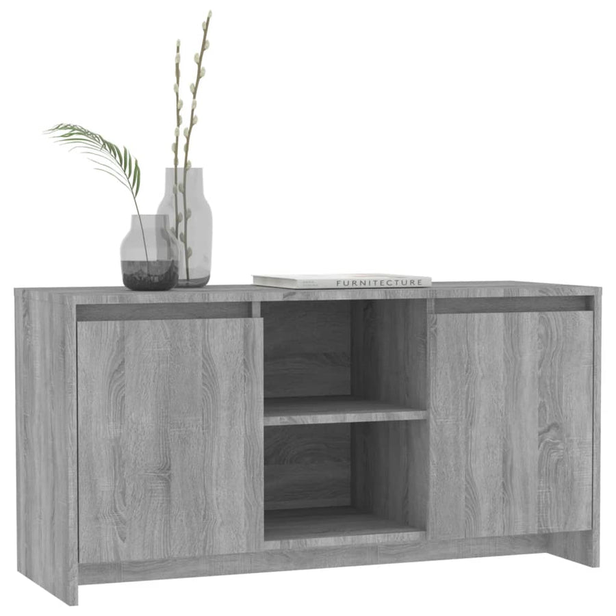 Tv-Meubel 02X37,5X52,5 Cm Spaanplaat Eikenkleurig Grijs sonoma