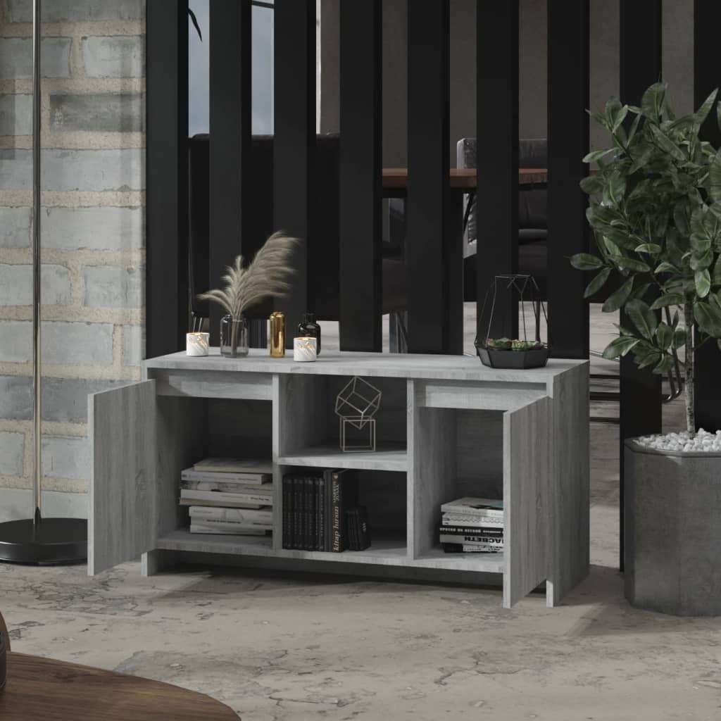 Tv-Meubel 02X37,5X52,5 Cm Spaanplaat Eikenkleurig Grijs sonoma