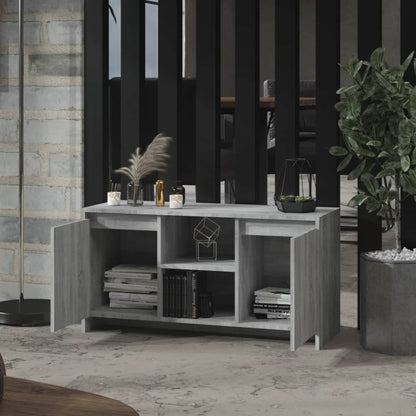 Tv-Meubel 02X37,5X52,5 Cm Spaanplaat Eikenkleurig Grijs sonoma