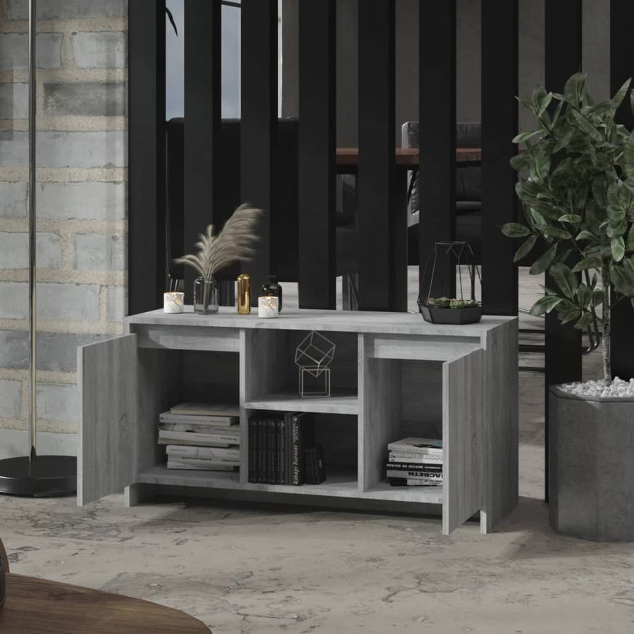 Tv-Meubel 02X37,5X52,5 Cm Spaanplaat Eikenkleurig Grijs sonoma