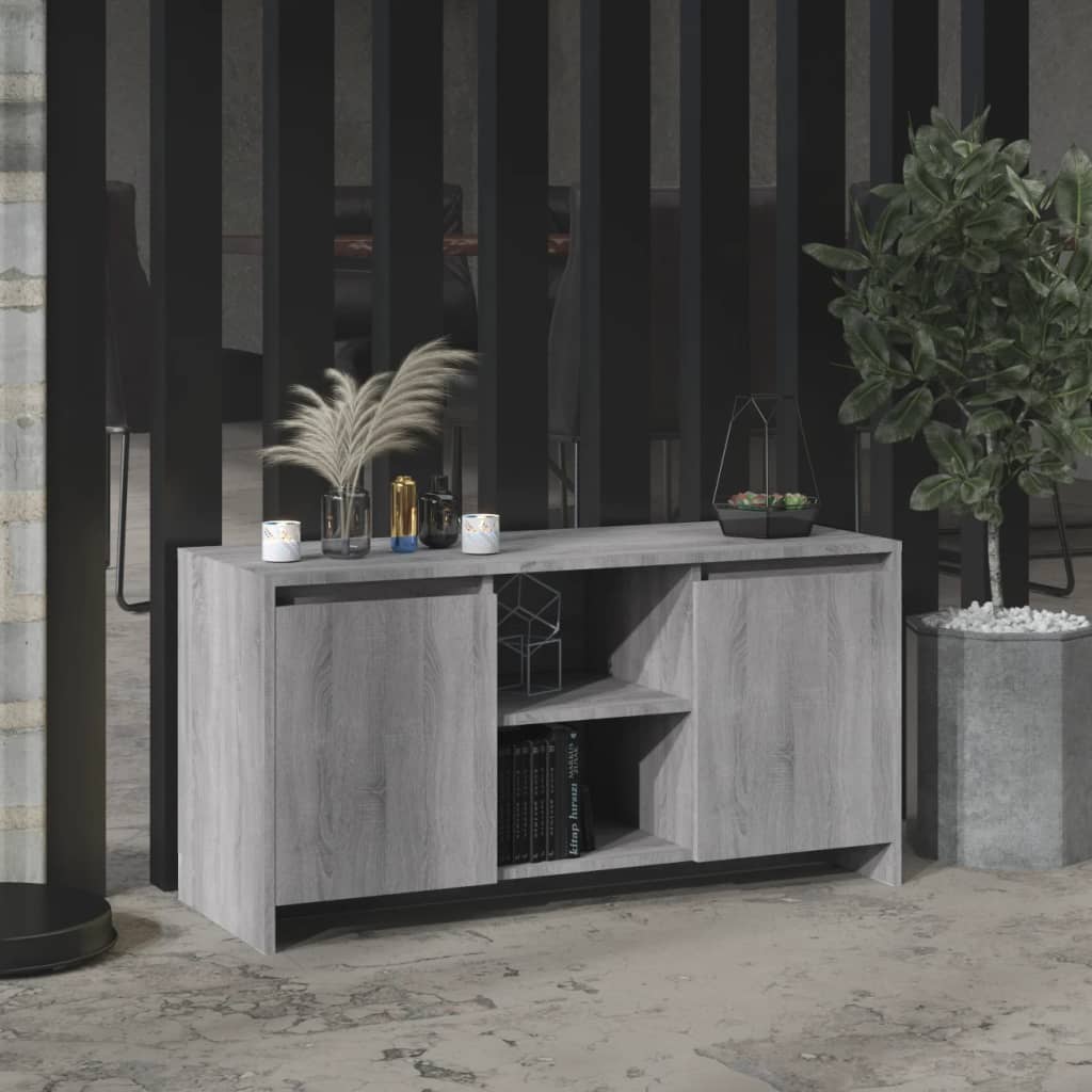 Tv-Meubel 02X37,5X52,5 Cm Spaanplaat Eikenkleurig Grijs sonoma