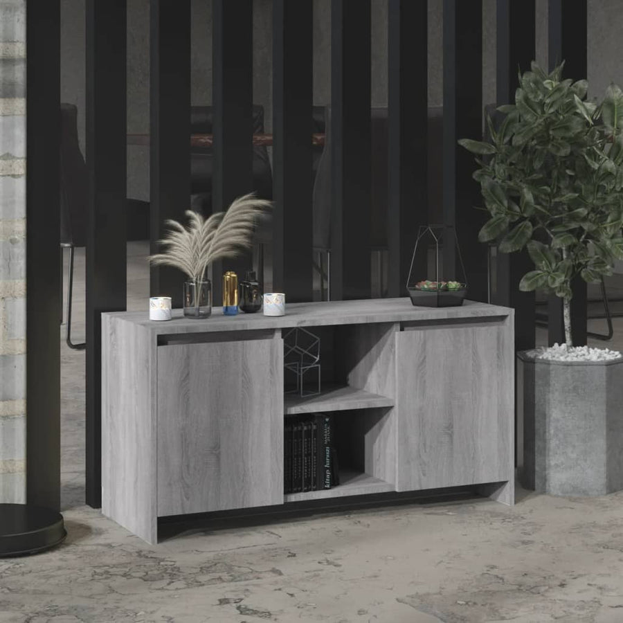 Tv-Meubel 02X37,5X52,5 Cm Spaanplaat Eikenkleurig Grijs sonoma