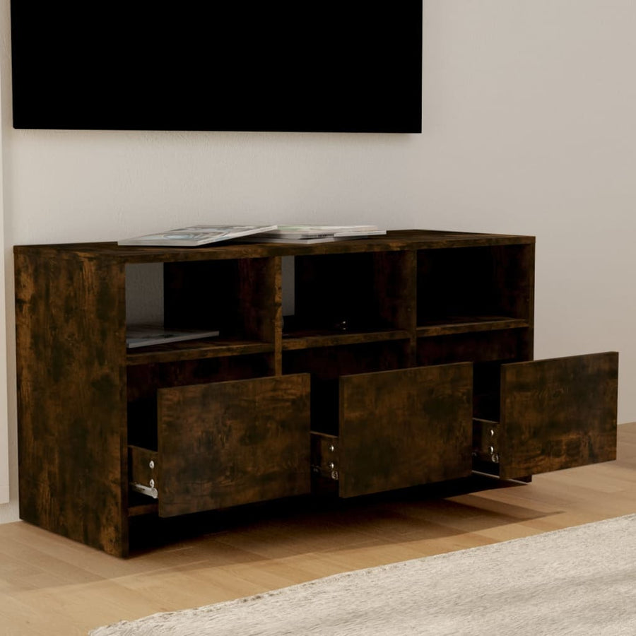 Tv-Meubel 02X37,5X52,5 Cm Spaanplaat Kleurig Gerookt eiken