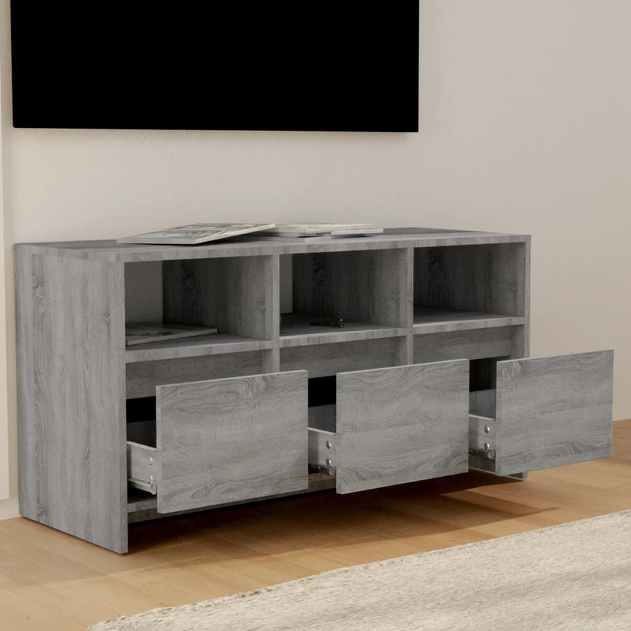 Tv-meubel 102x37,5x52,5 cm bewerkt hout grijs sonoma eikenkleur