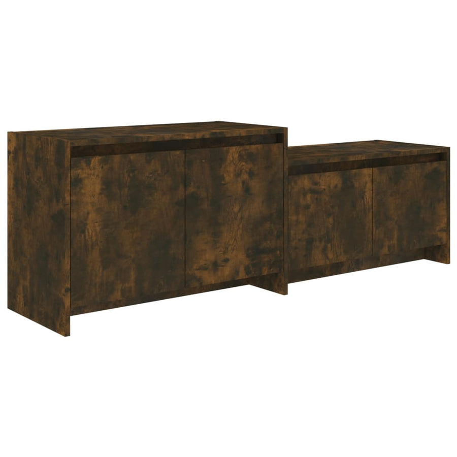 Tv-Meubel 146,5X35X50 Cm Bewerkt Hout Kleurig Gerookt eiken