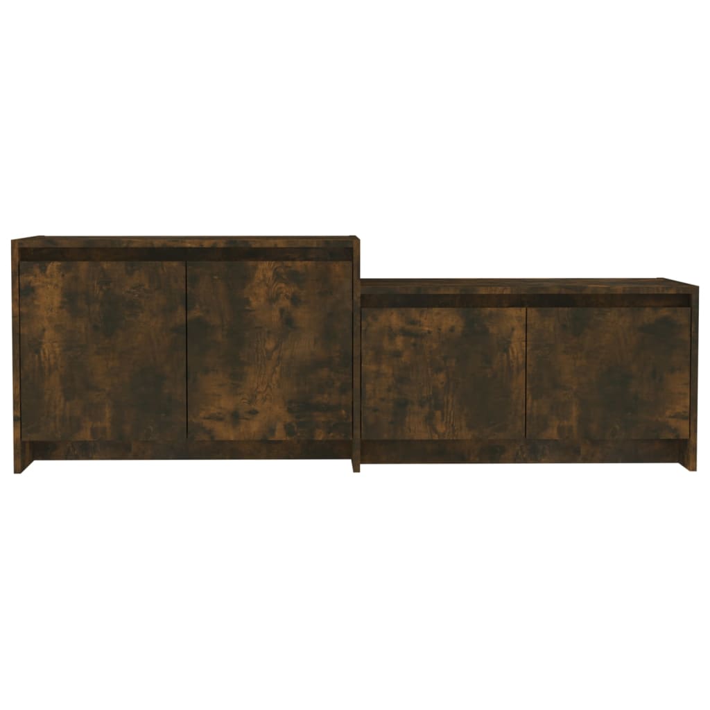 Tv-Meubel 146,5X35X50 Cm Bewerkt Hout Kleurig Gerookt eiken
