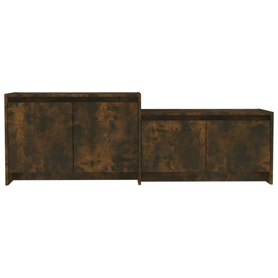 Tv-Meubel 146,5X35X50 Cm Bewerkt Hout Kleurig Gerookt eiken