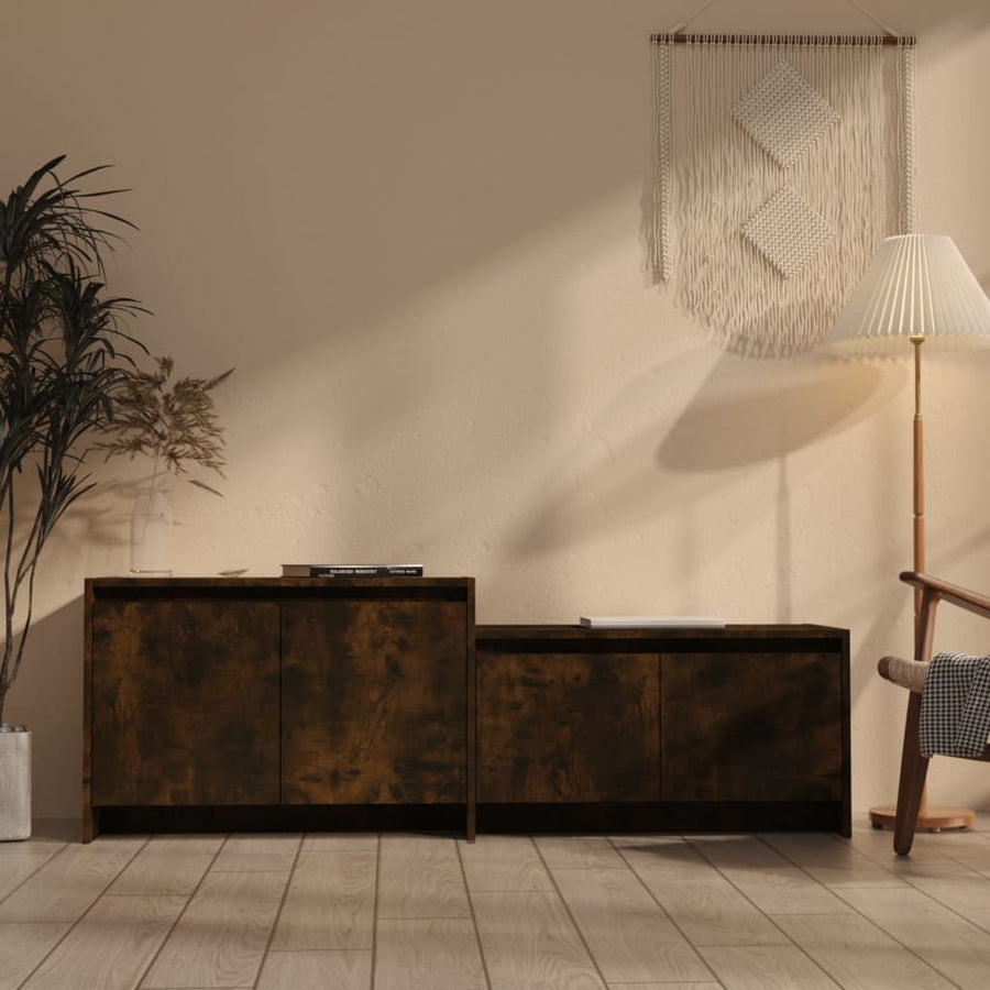 Tv-Meubel 146,5X35X50 Cm Bewerkt Hout Kleurig Gerookt eiken