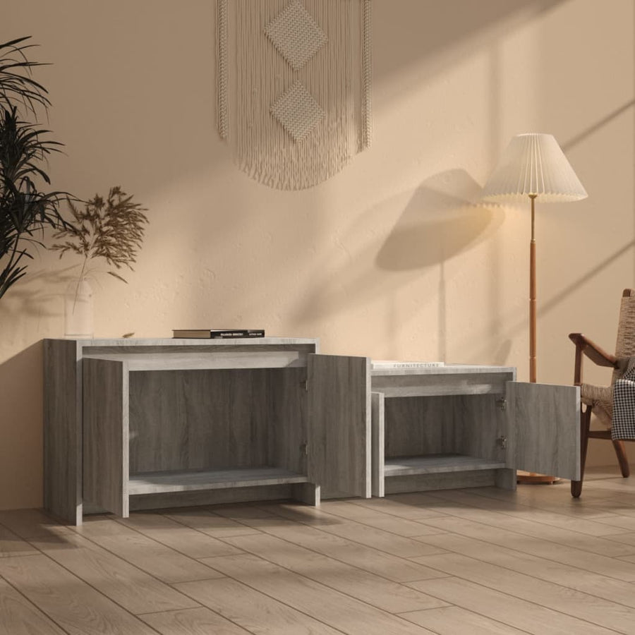 Vidal Tv-Meubel 46,5X35X50 Cm Spaanplaat Eikenkleurig Grijs sonoma