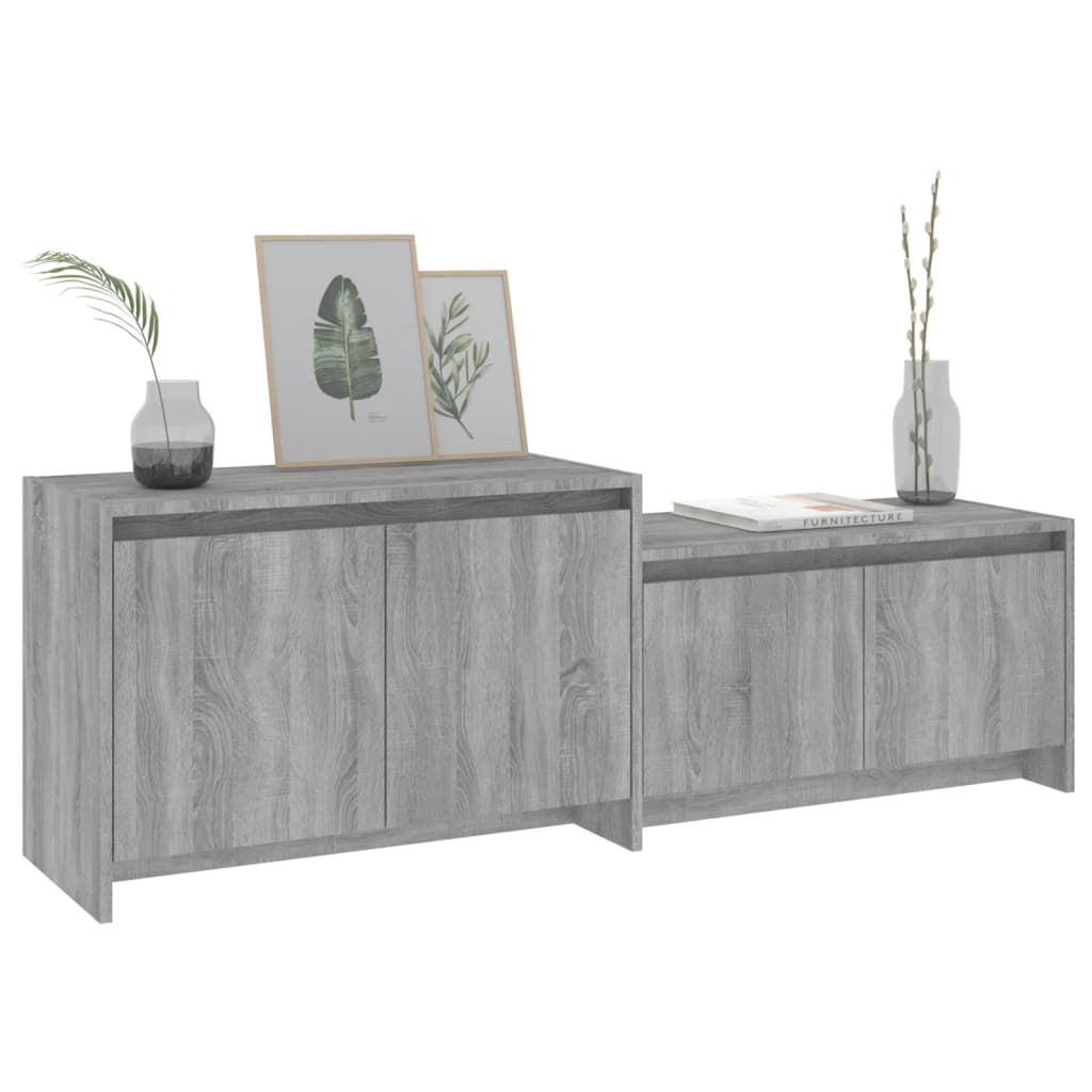 Vidal Tv-Meubel 46,5X35X50 Cm Spaanplaat Eikenkleurig Grijs sonoma