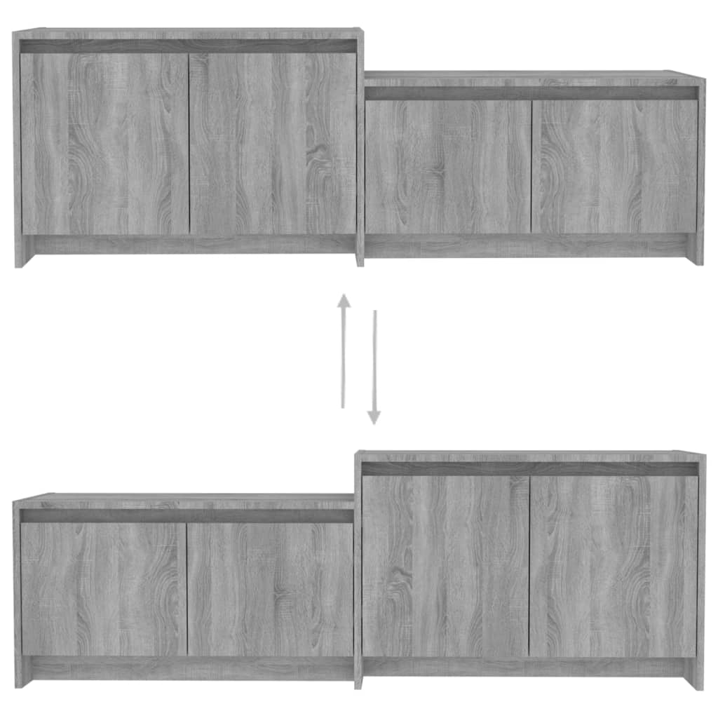 Vidal Tv-Meubel 46,5X35X50 Cm Spaanplaat Eikenkleurig Grijs sonoma