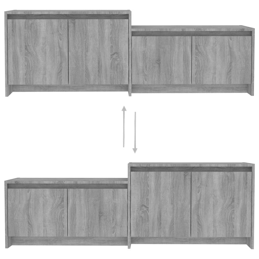 Vidal Tv-Meubel 46,5X35X50 Cm Spaanplaat Eikenkleurig Grijs sonoma