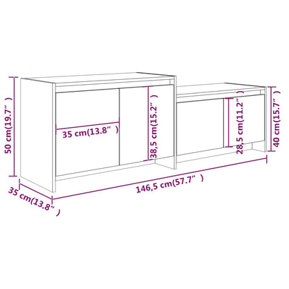 Vidal Tv-Meubel 46,5X35X50 Cm Spaanplaat Eikenkleurig Grijs sonoma
