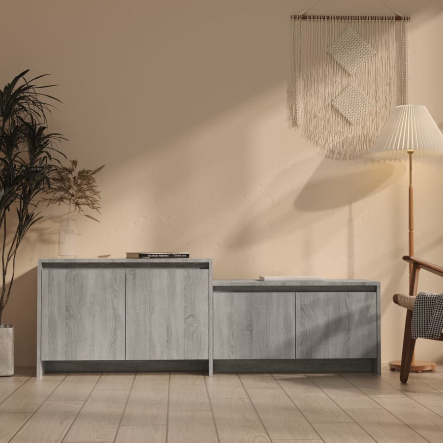 Vidal Tv-Meubel 46,5X35X50 Cm Spaanplaat Eikenkleurig Grijs sonoma