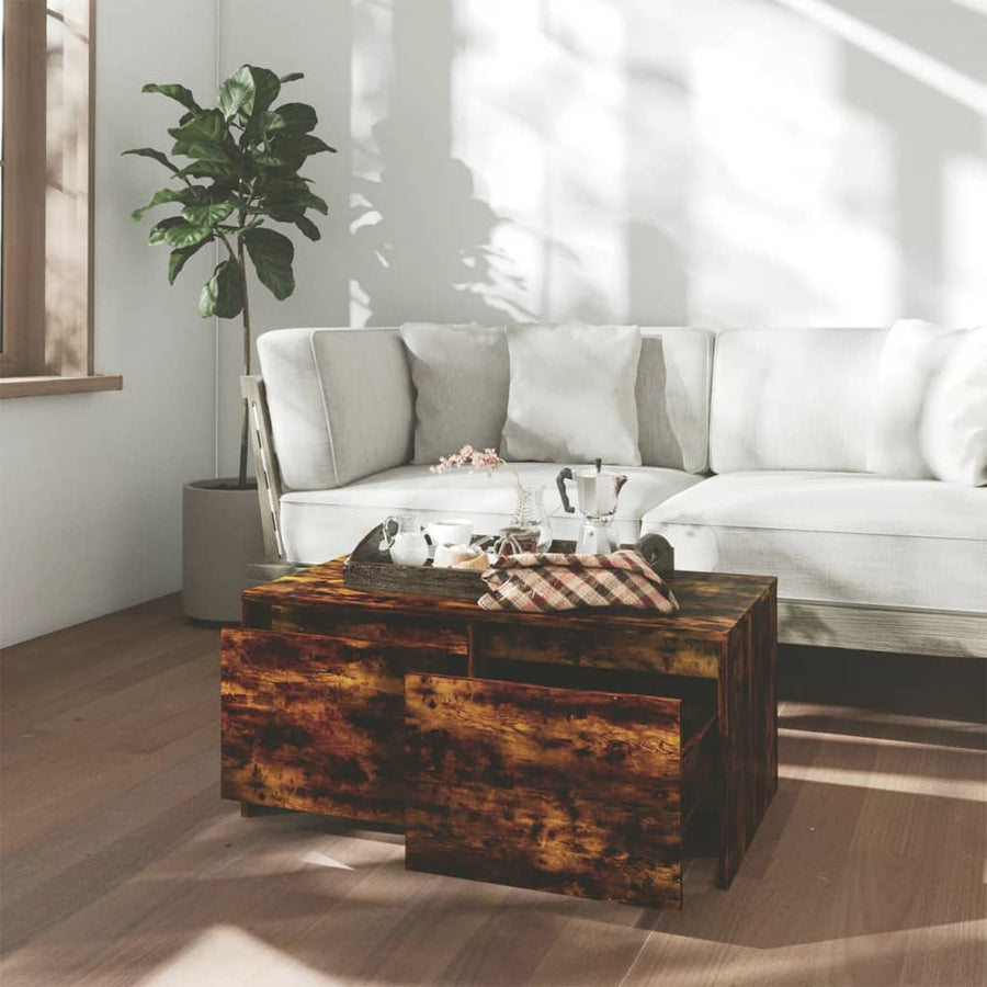 Salontafel 90X50X4,5 Cm Spaanplaat Sonoma Eikenkleurig Gerookt eiken