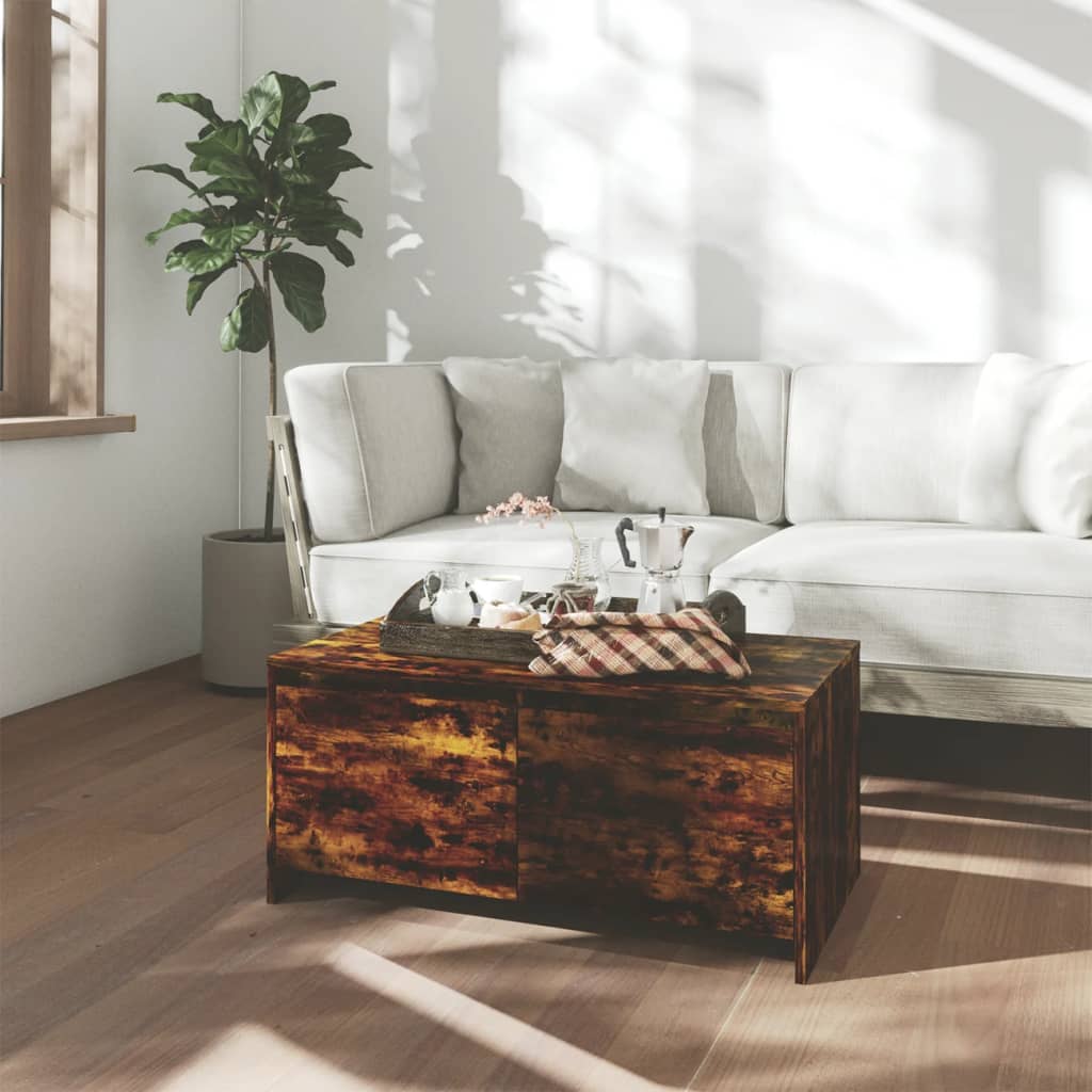 Salontafel 90X50X4,5 Cm Spaanplaat Sonoma Eikenkleurig Gerookt eiken