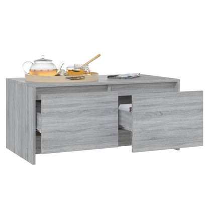 Salontafel 90X50X4,5 Cm Spaanplaat Eikenkleurig Grijs sonoma
