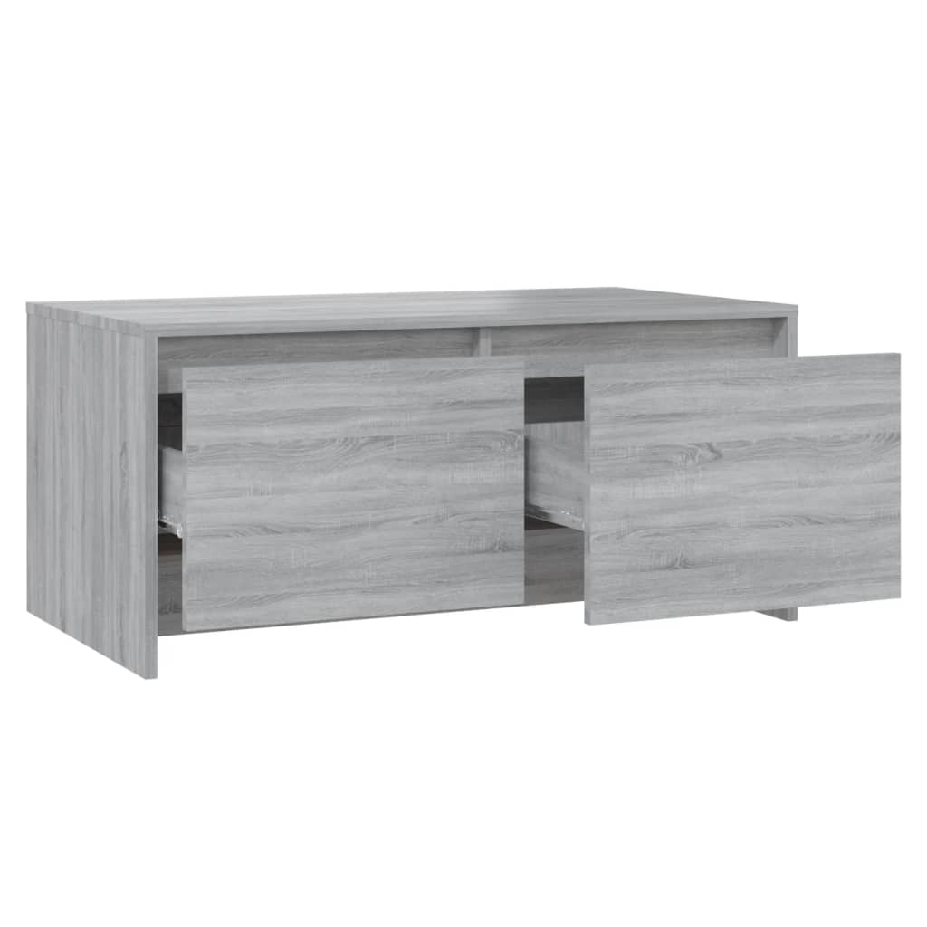 Salontafel 90X50X4,5 Cm Spaanplaat Eikenkleurig Grijs sonoma