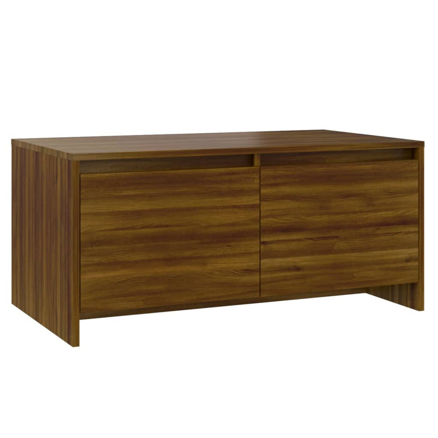 Salontafel 90X50X4,5 Cm Bewerkt Hout bruin eikenkleur