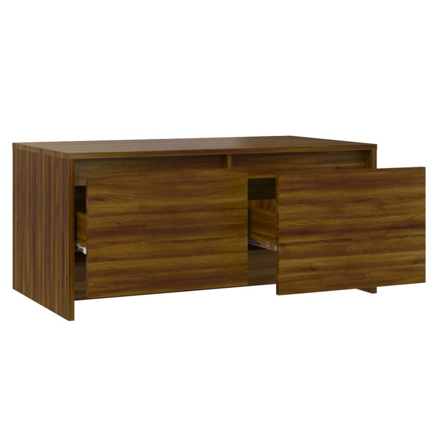 Salontafel 90X50X4,5 Cm Bewerkt Hout bruin eikenkleur