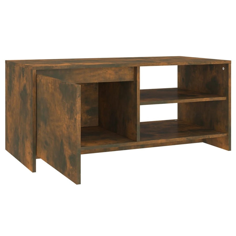 Salontafel 02X50X45 Cm Bewerkt Hout Kleurig Gerookt eiken