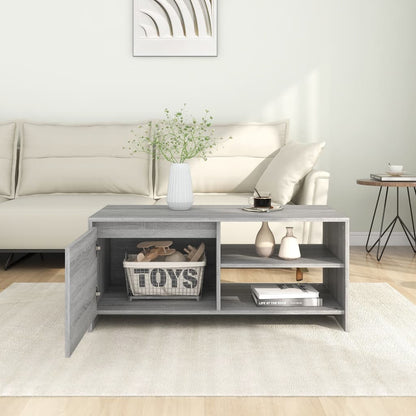 Salontafel 102X50X45 Cm Bewerkt Hout Eikenkleurig Grijs sonoma