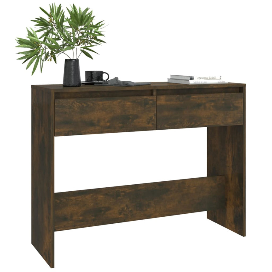 Wandtafel 100X35X76,5 Cm Bewerkt Hout Gerookt Eikenkleurig