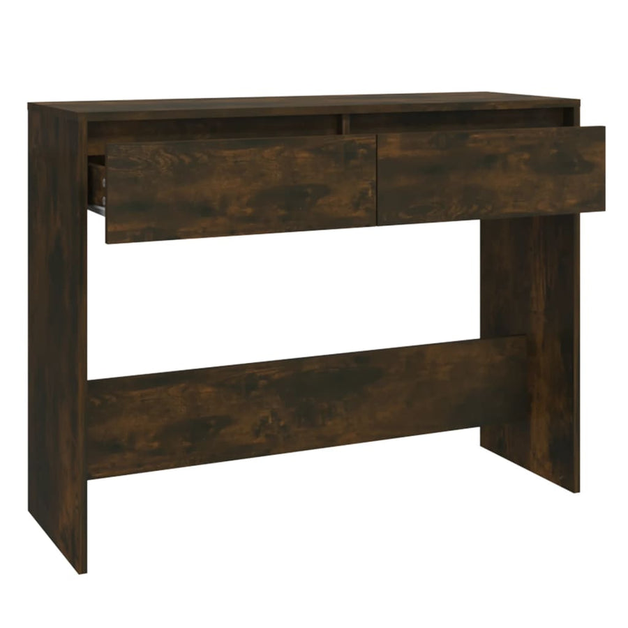 Wandtafel 100X35X76,5 Cm Bewerkt Hout Gerookt Eikenkleurig