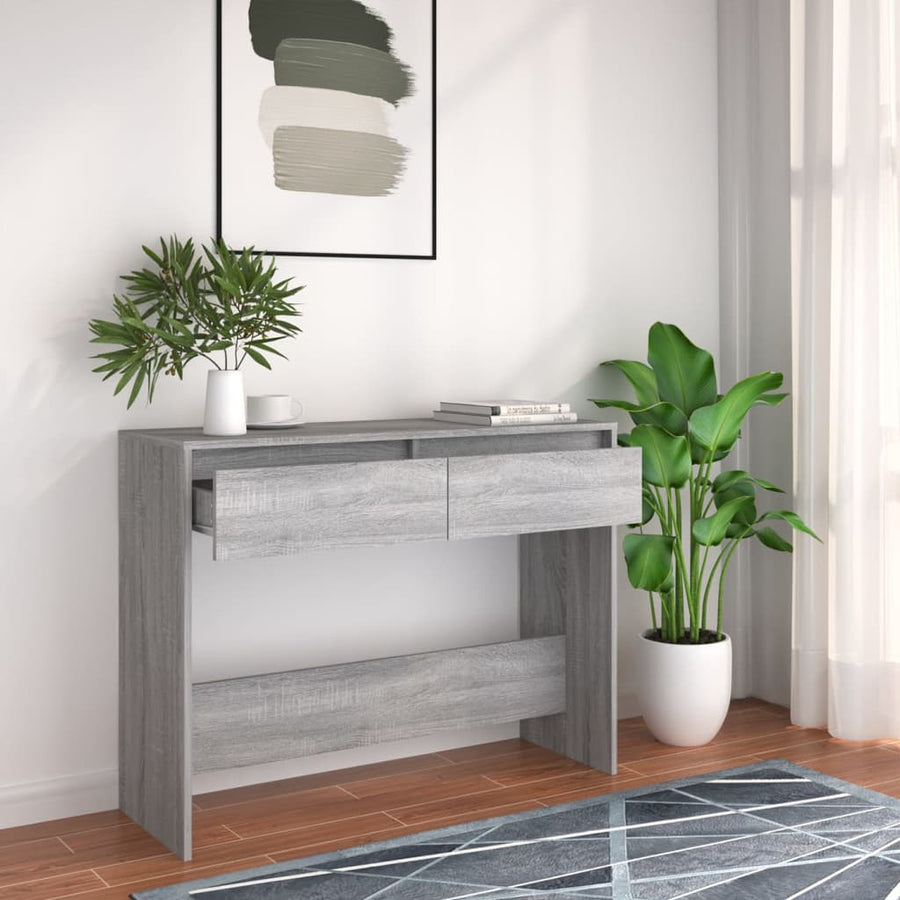 Wandtafel 100X35X76,5 Cm Bewerkt Hout Eikenkleurig Grijs sonoma
