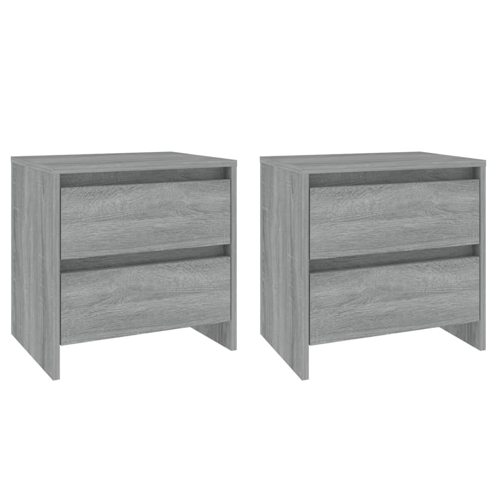 Nachtkastjes 45X34,5X44,5 Cm Spaanplaat Eiken 2 Grijs sonoma