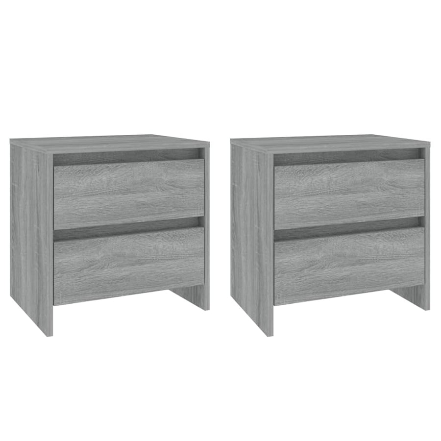 Nachtkastjes 45X34,5X44,5 Cm Spaanplaat Eiken 2 Grijs sonoma