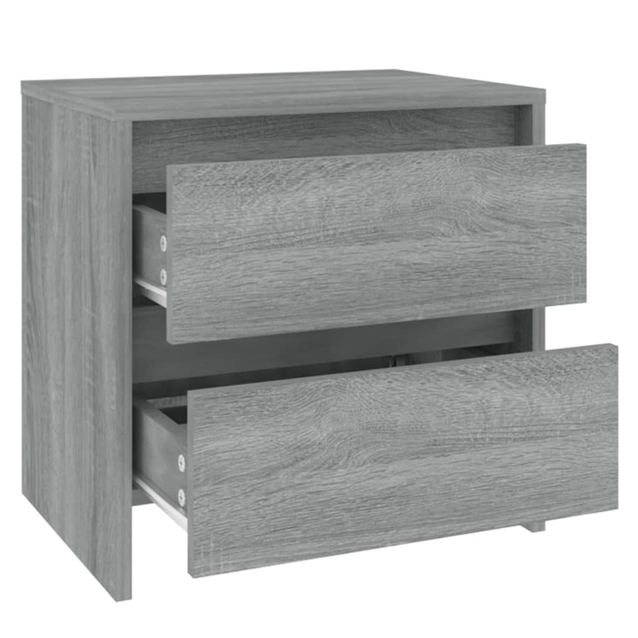 Nachtkastjes 45X34,5X44,5 Cm Spaanplaat Eiken 2 Grijs sonoma