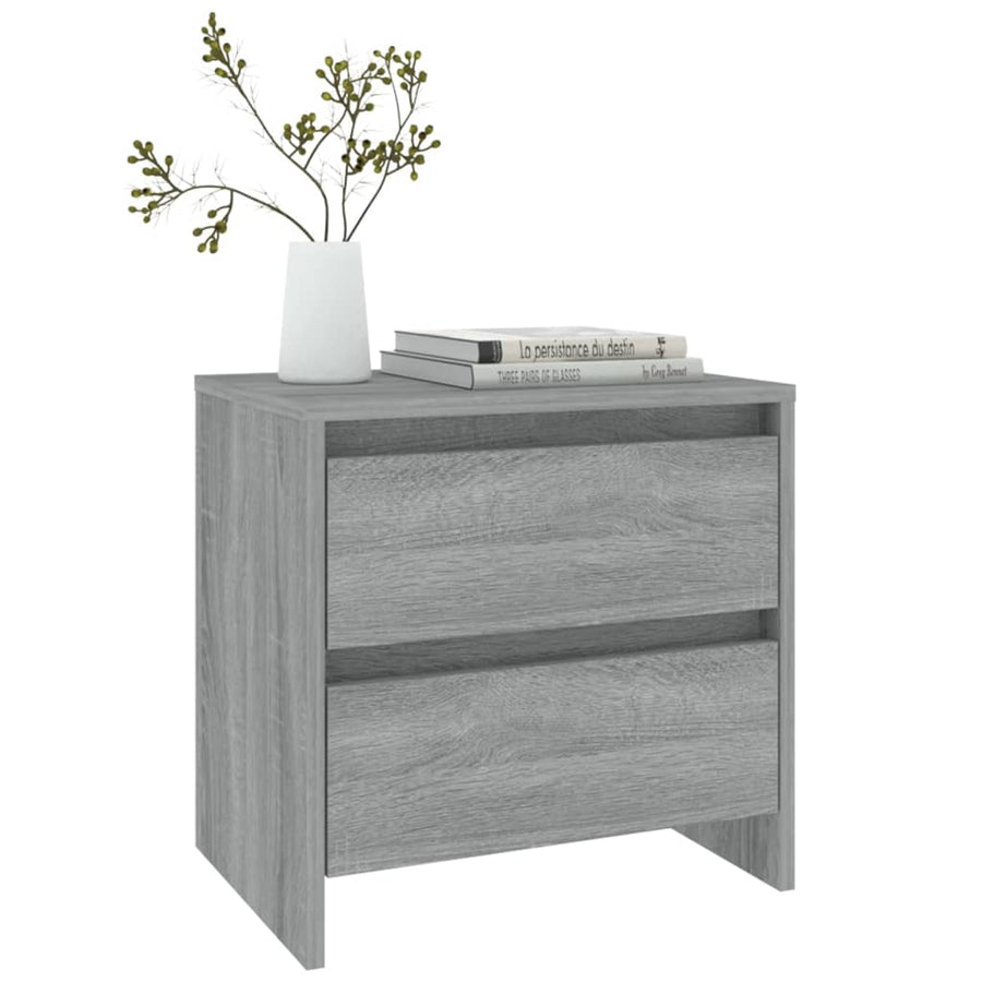 Nachtkastjes 45X34,5X44,5 Cm Spaanplaat Eiken 2 Grijs sonoma