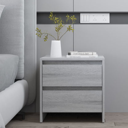 Nachtkastjes 45X34,5X44,5 Cm Spaanplaat Eiken 2 Grijs sonoma