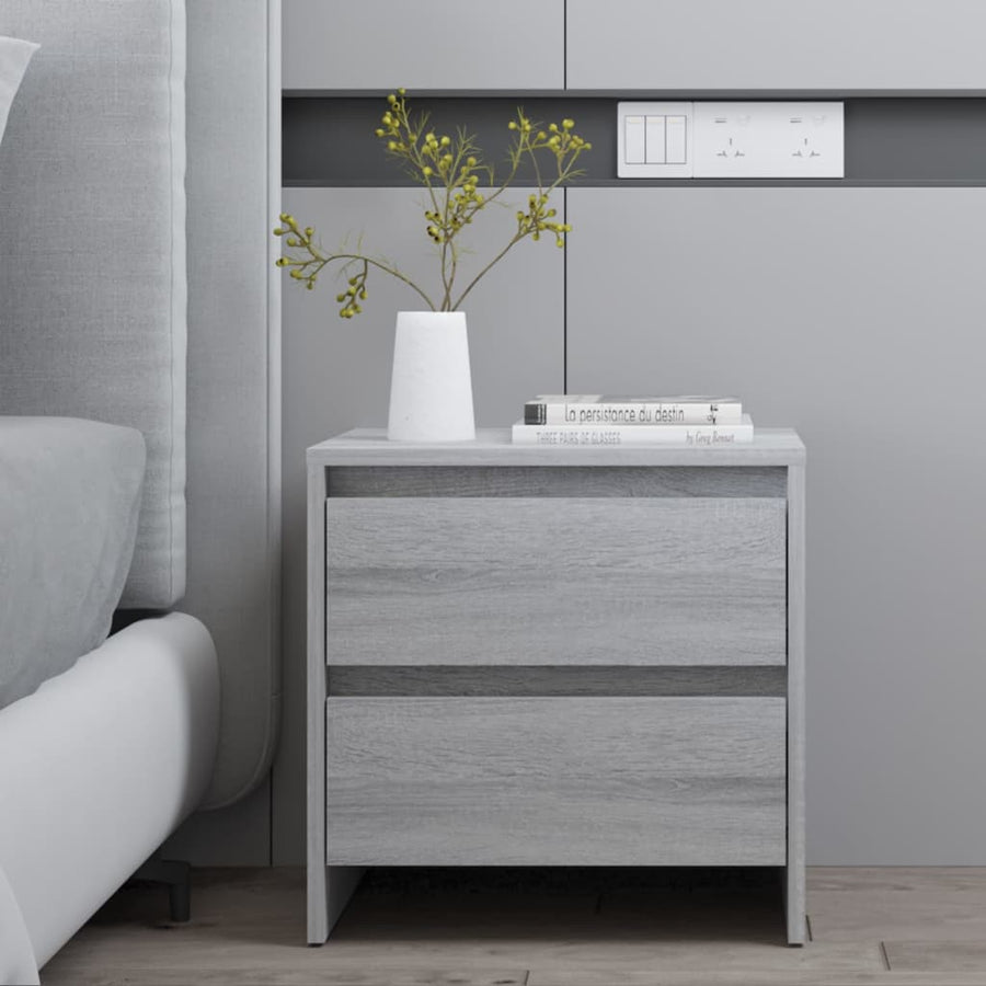 Nachtkastjes 45X34,5X44,5 Cm Spaanplaat Eiken 2 Grijs sonoma
