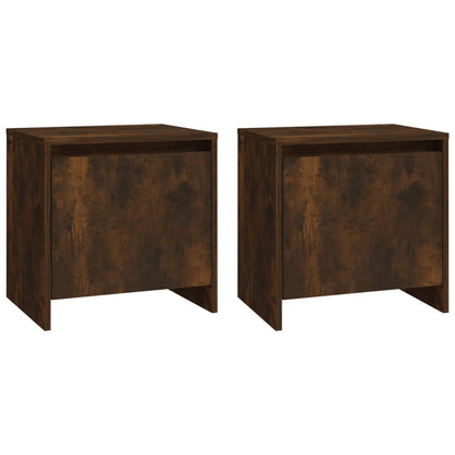 Nachtkastjes 45X34X44,5 Cm Spaanplaat Kleurig 2 Gerookt eiken