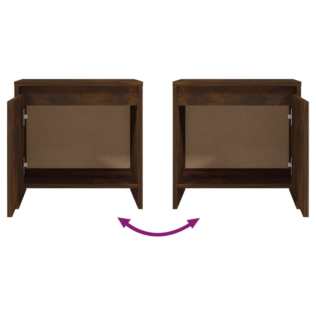 Nachtkastjes 45X34X44,5 Cm Spaanplaat Kleurig 2 Gerookt eiken
