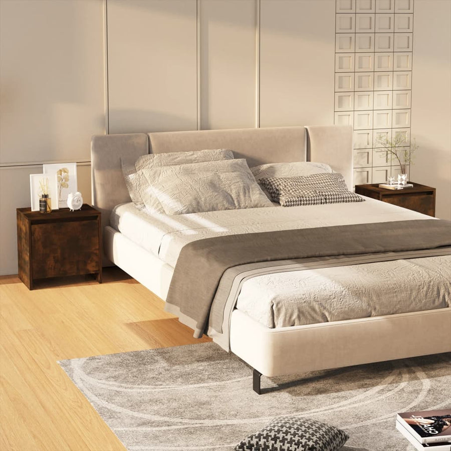 Nachtkastjes 45X34X44,5 Cm Spaanplaat Kleurig 2 Gerookt eiken