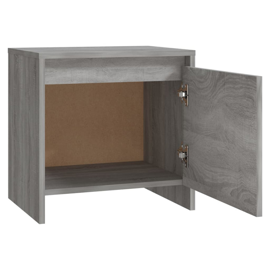 Nachtkastje 45X34X44,5 Cm Spaanplaat Eikenkleurig 1 Grijs sonoma