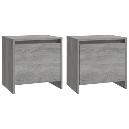 Nachtkastjes 45X34X44,5 Cm Bewerkt Hout Eiken 2 Grijs sonoma