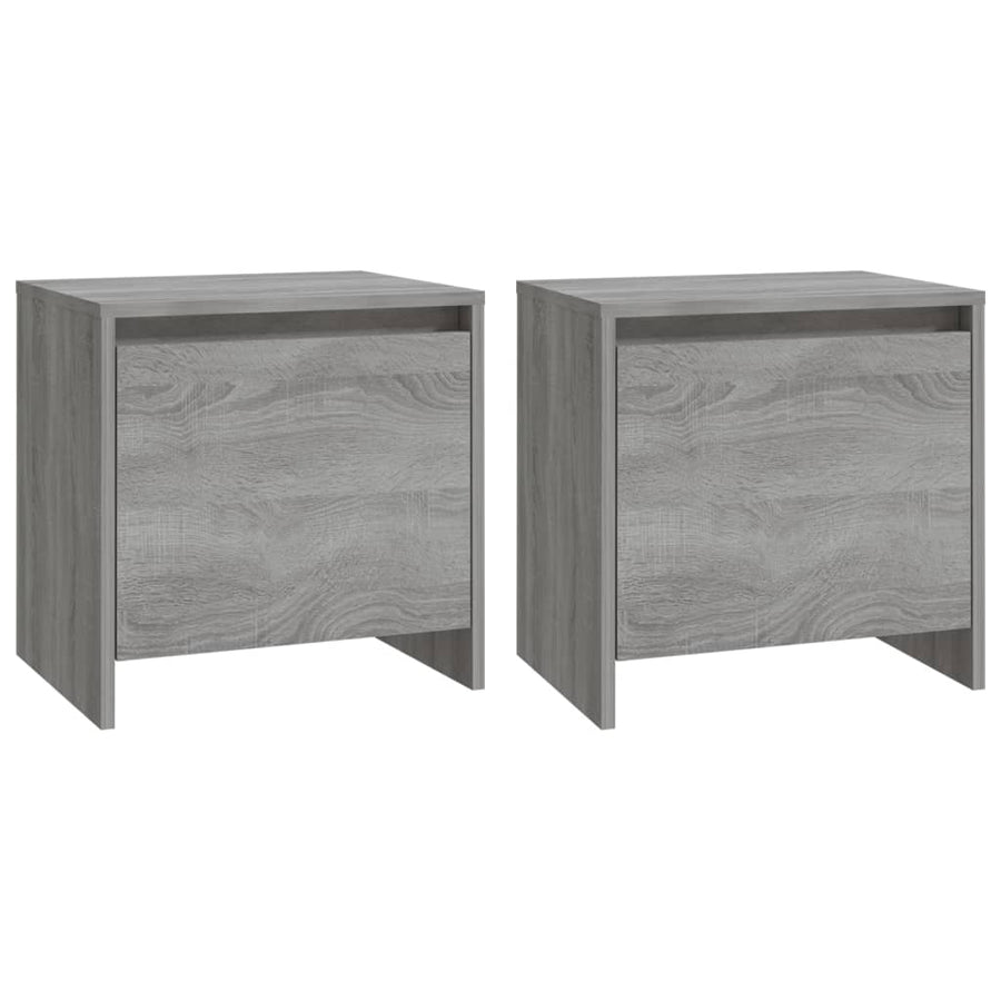 Nachtkastjes 45X34X44,5 Cm Bewerkt Hout Eiken 2 Grijs sonoma