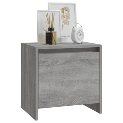 Nachtkastjes 45X34X44,5 Cm Bewerkt Hout Eiken 2 Grijs sonoma