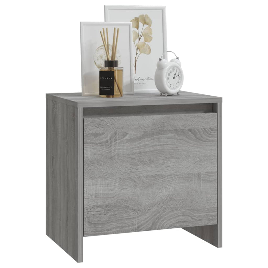 Nachtkastjes 45X34X44,5 Cm Bewerkt Hout Eiken 2 Grijs sonoma