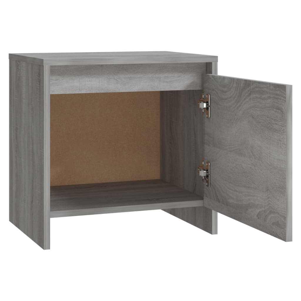 Nachtkastjes 45X34X44,5 Cm Bewerkt Hout Eiken 2 Grijs sonoma
